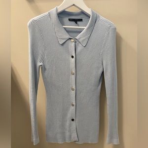 White House, Black market blue button-down collared cardigan. Size M